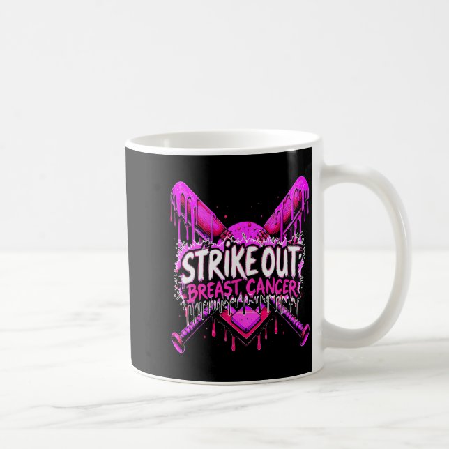 Mug Frapper le cancer du sein Baseball Softball Drip H (Droite)