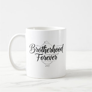 Mug Fraternité Toujours Élégant Script Noir et Blanc