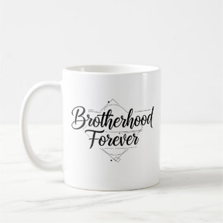 Mug Fraternité Toujours Élégant Script Noir et Blanc