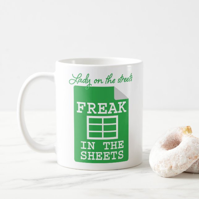 Mug Freak In The Sheets Funny Spreadsheet (Avec donut)