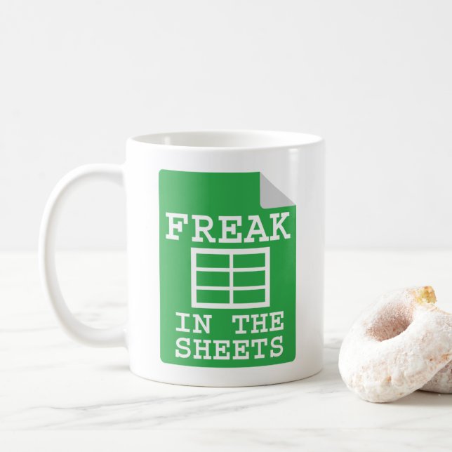Mug Freak In The Sheets Funny Spreadsheet (Avec donut)