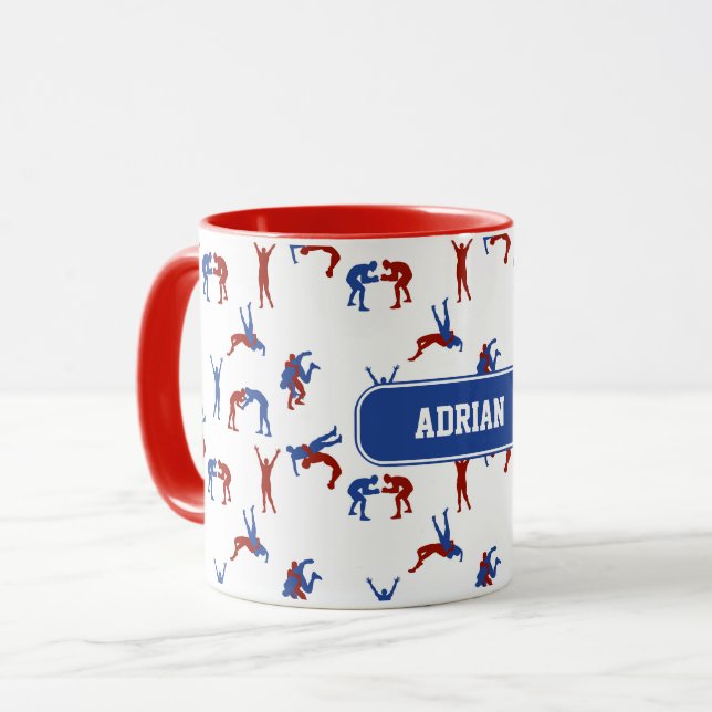 Mug Freestyle Greco Motif de lutte romaine (Devant gauche)