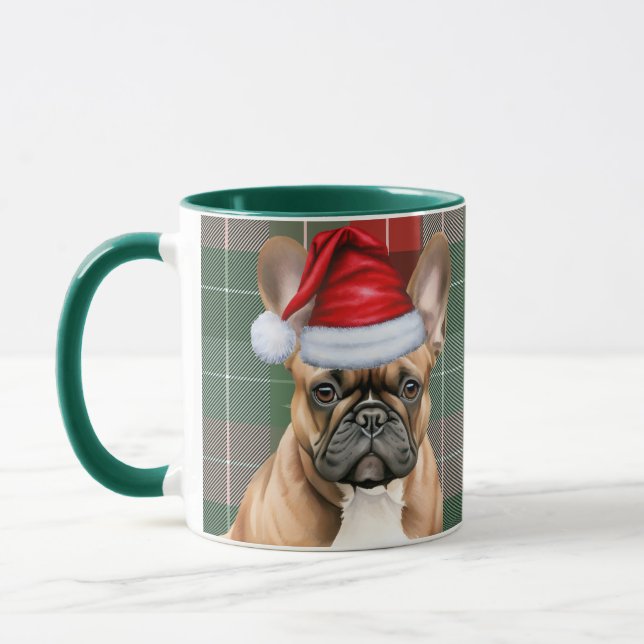 Mug French Buldog Lover Holiday Plaid Christmas (Gauche)