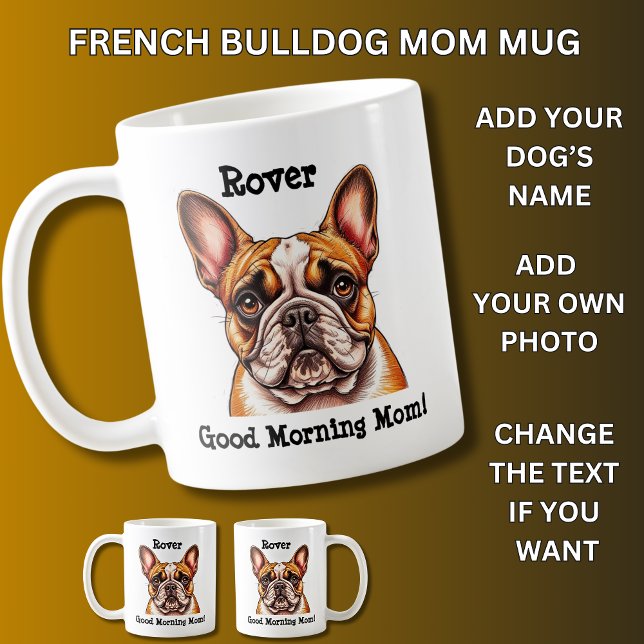 Mug French Bulldog, Ajouter le nom du chien, Changer d (Créateur téléchargé)