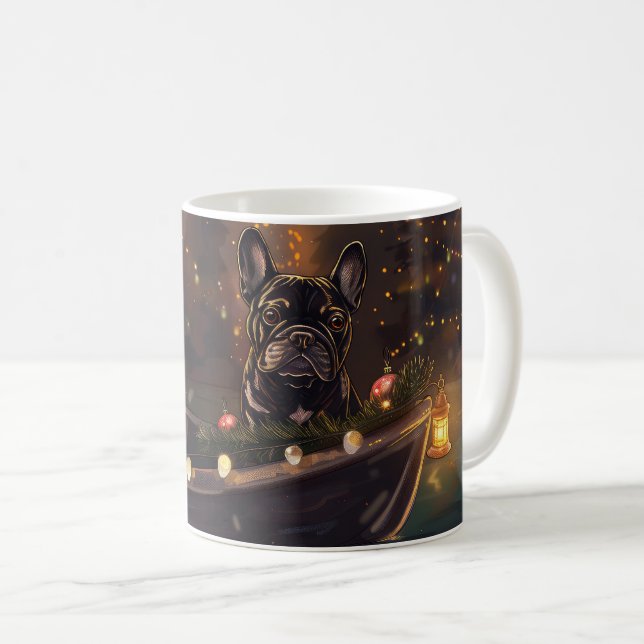 Mug French Bulldog Christmas Festive Voyage (Devant droit)
