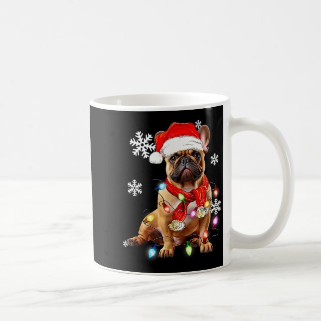 Mug French Bulldog Dog Christmas Light Pajama Pet Xmas (Droite)