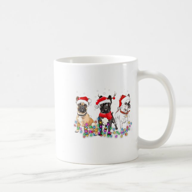 Mug French Bulldog Dog Christmas Lights Cute Pet Match (Droite)