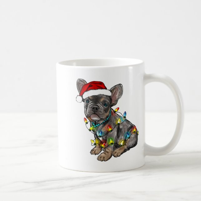 Mug French Bulldog Dog Christmas Lights Santa Xmas Pet (Droite)