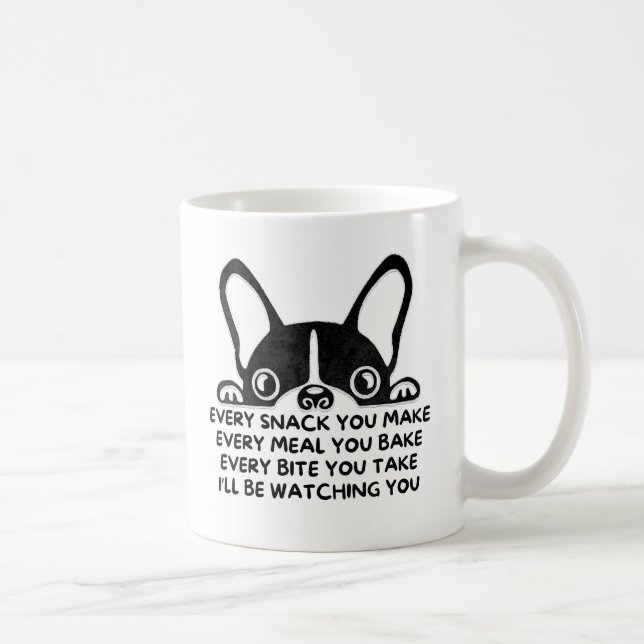 Mug French Bulldog Funny Vous Regarder Snack Parodie (Droite)