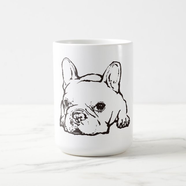 Mug French Bulldog Handwritten Illustration  CoffeeMug (Centre)