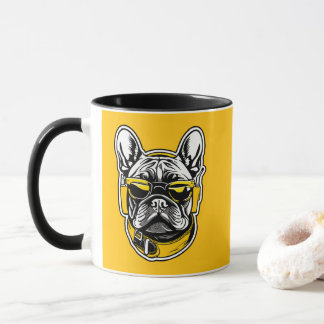 Mug French Bulldog Headphones