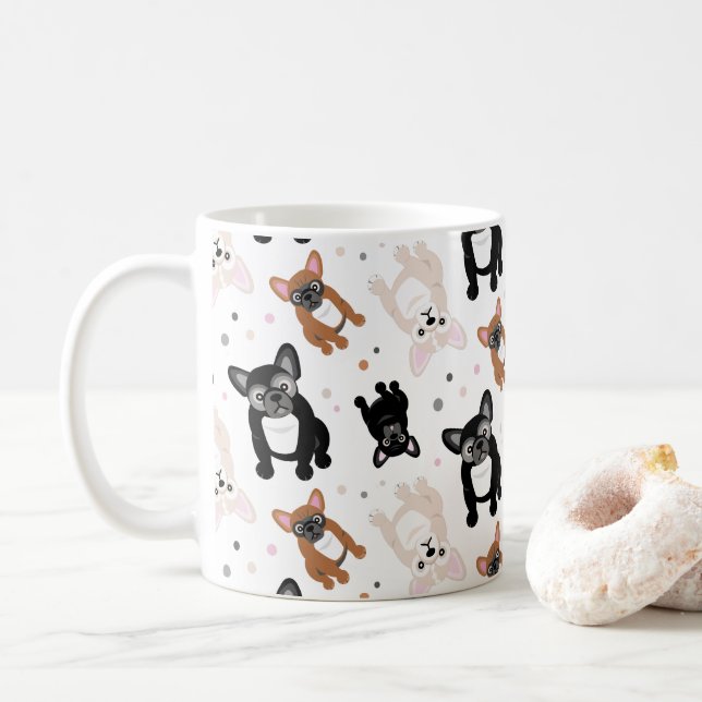 Mug French Bulldog Pups et Pois français (Avec donut)