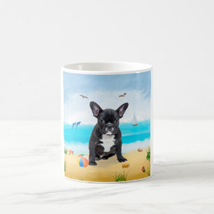 Mug French Bulldog sur la plage