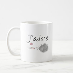 Mug French Chic J'adore Tennis Player Design