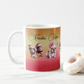 Mug French Kisses Hallloween Bulldog Cat citation fant