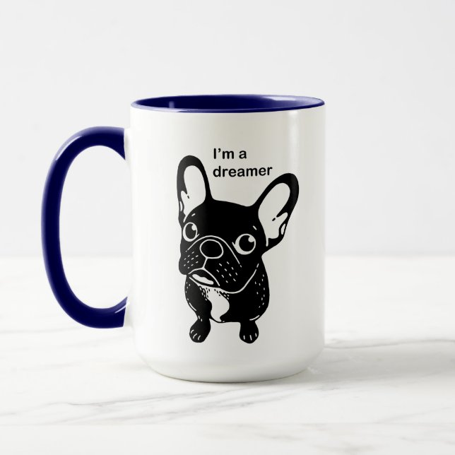 Mug Frenchie brindle mignon est un rêveur (Gauche)
