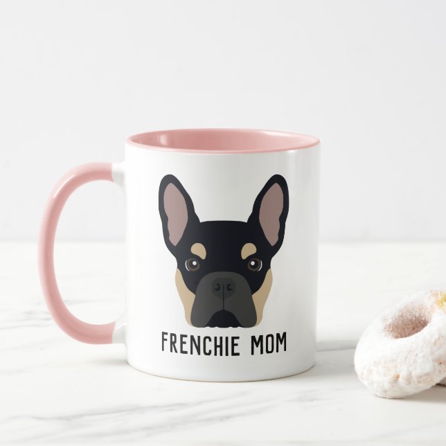 Mug Frenchie Mom Black et Tan French Bulldog (Avec donut)