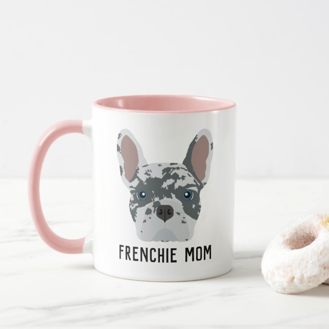 Mug Frenchie Mom Blue Merle French Bulldog (Avec donut)