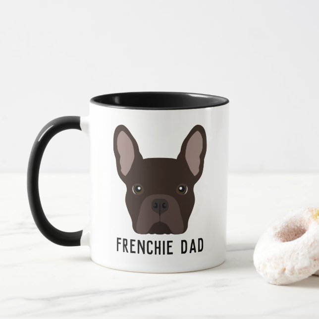 Mug Frenchie Papa Brown French Bulldog (Avec donut)