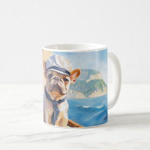 Mug Frenchie sur un yacht