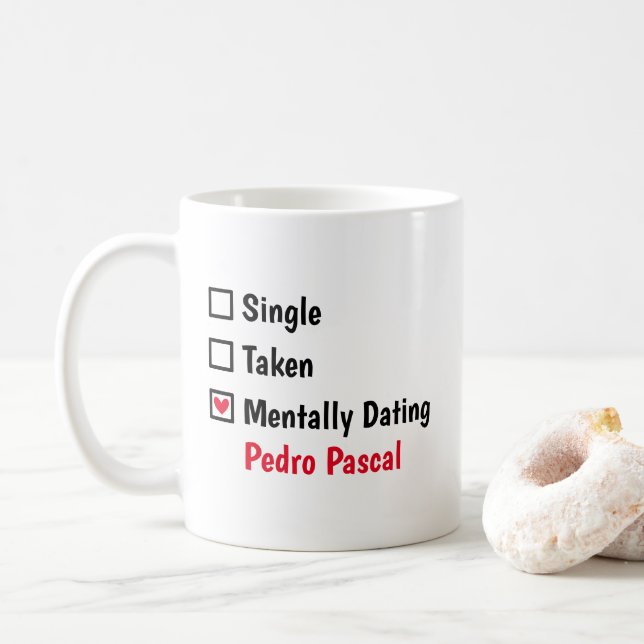Mug Fréquenter mentalement Pedro Pascal Personnaliser  (Avec donut)