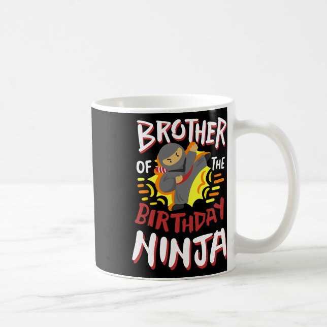 Mug Frère De L'Anniversaire Ninja Karate Enfants Anniv (Droite)
