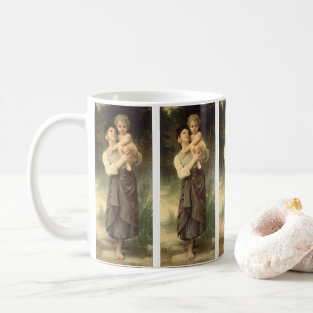 Mug Frère et Sœur de William Adolphe Bouguereau (Avec donut)