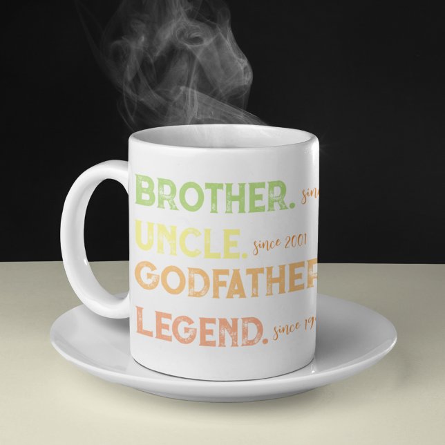 Mug Frère Oncle Parrain Légende Depuis Année (Créateur téléchargé)