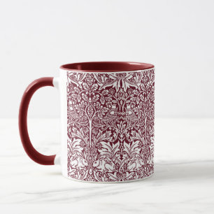 Mug Frère Rabbit Maroon Motif William Morris