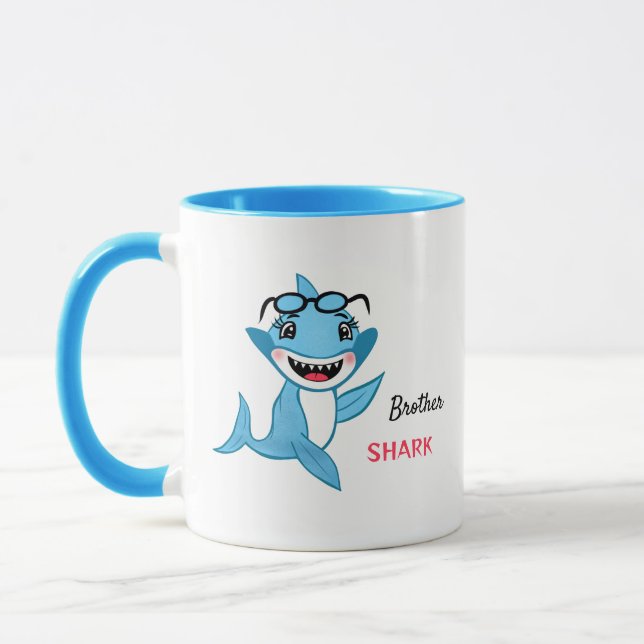 Mug Frère Requin Famille Requin Heureuse (Gauche)