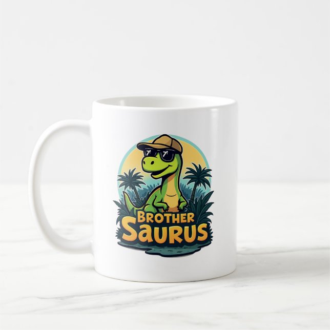 Mug Frèresaurus – Frère dinosaure de dessin animé amus (Gauche)
