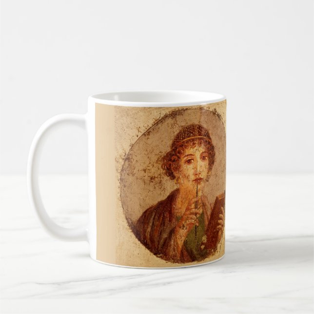 Mug Fresco of sappho in Pompeii (Gauche)