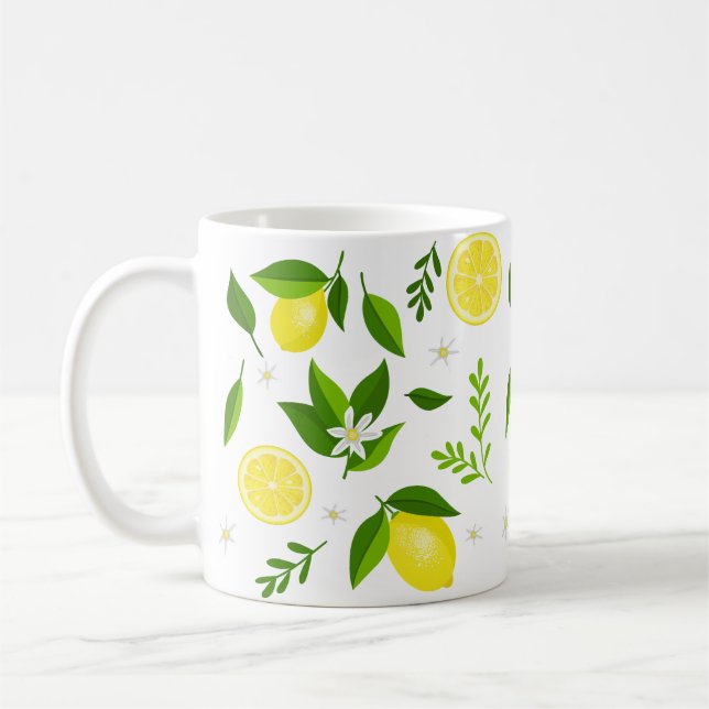 Mug Fresh lemons with flowers and leaves (Gauche)
