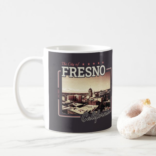 MUG FRESNO CALIFORNIA - VILLE DE FRESNO CA (Avec donut)