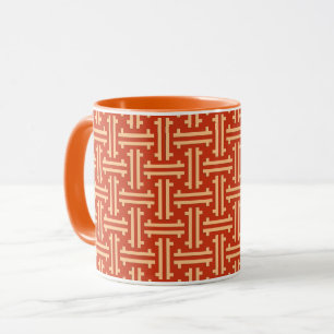 Mug Fret chinois Art déco, Mandarin Orange