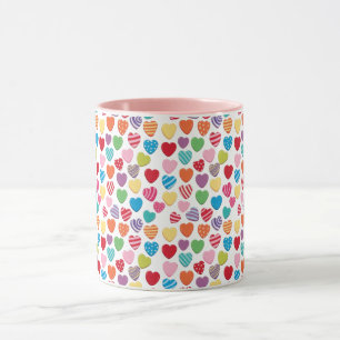 Mug friandises colorées motif de coeur de la Saint-Val