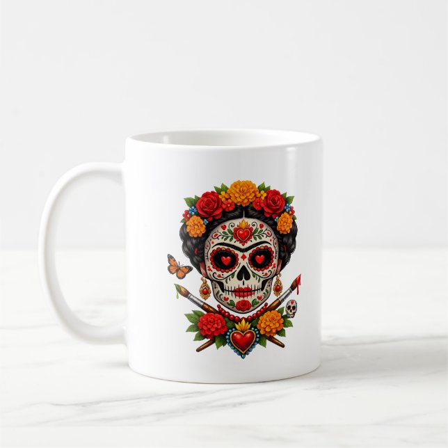 Mug Frida Catrina Artist SugarSkull–Día de los Muerto  (Gauche)