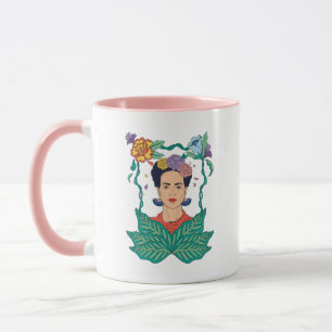Mug Frida Kahlo Graphisme du cadre floral