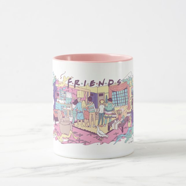Mug FRIENDS™ | Dessin animé d'appartement (Centre)