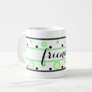 Mug Friends Green Cream Pois