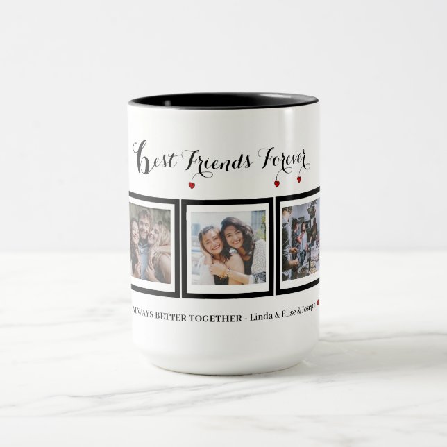 Mug  Friends Heart Photo Collage changer la couleur de (Centre)