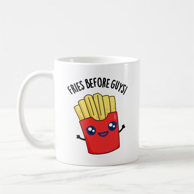 Mug Fries Avant Les Gars Drôle Fries Pun (Gauche)