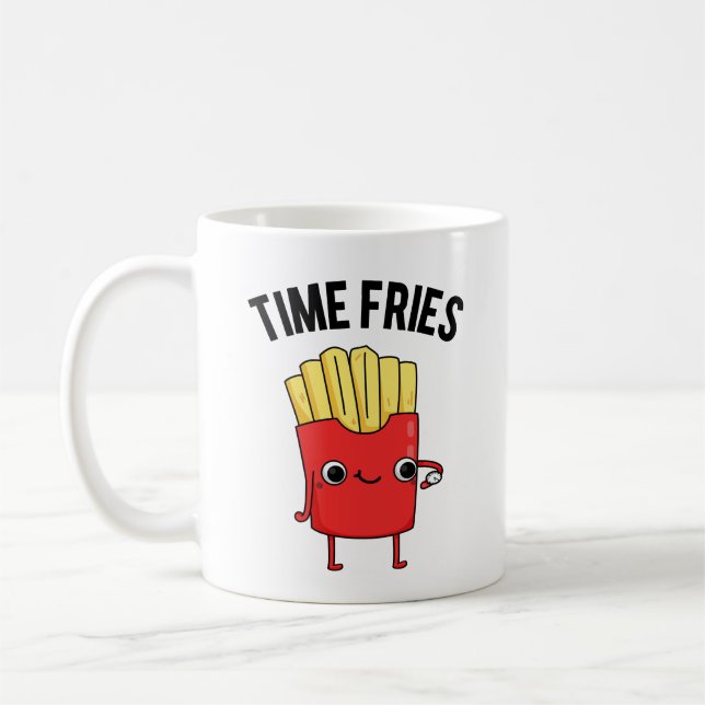 Mug Fries de temps drôle Français Fries Pun (Gauche)