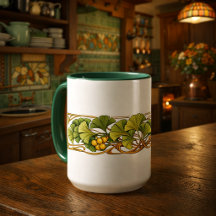 Frise Art Nouveau Rétro Ginkgo Biloba
