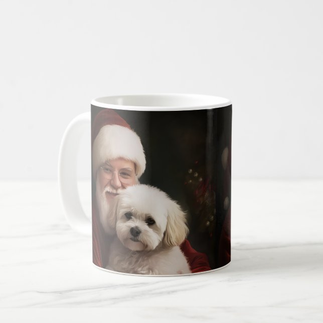 Mug Frise de Bichon avec Noël Festif du Père Noël (Devant gauche)