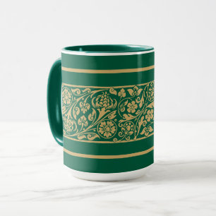 Mug Frise de feuillage floral de l'ère victorienne vin