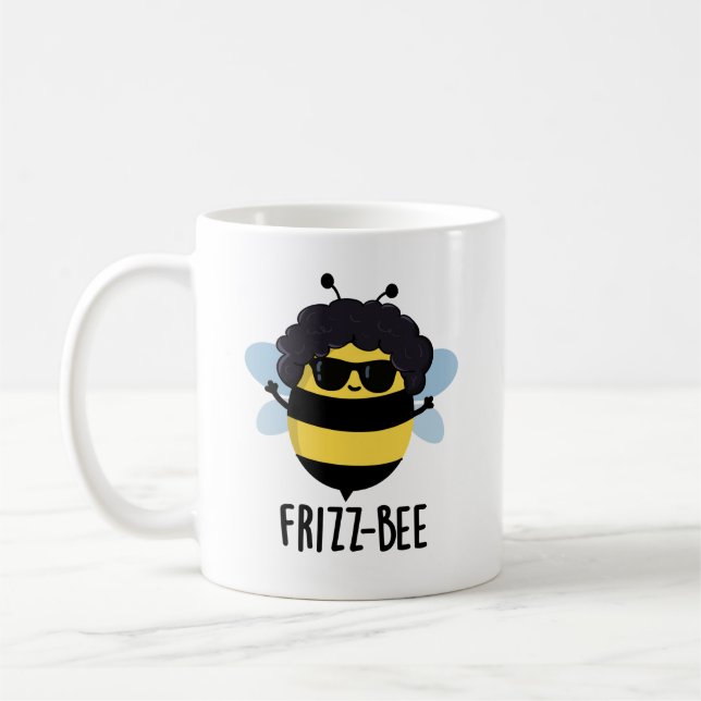 Mug Frizz-Bee Funny Afro Bee Pun (Gauche)