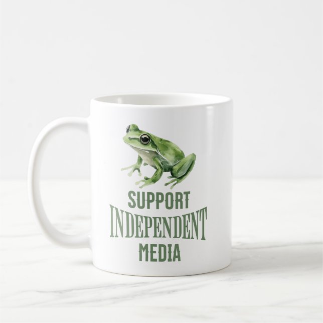 Mug Frog aquarelle Média Indépendant Soutien (Gauche)