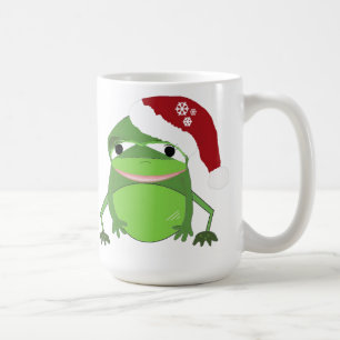Mug Frog drôle dans un chapeau de Père Noël