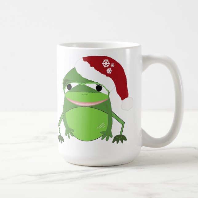 Mug Frog drôle dans un chapeau de Père Noël (Droite)
